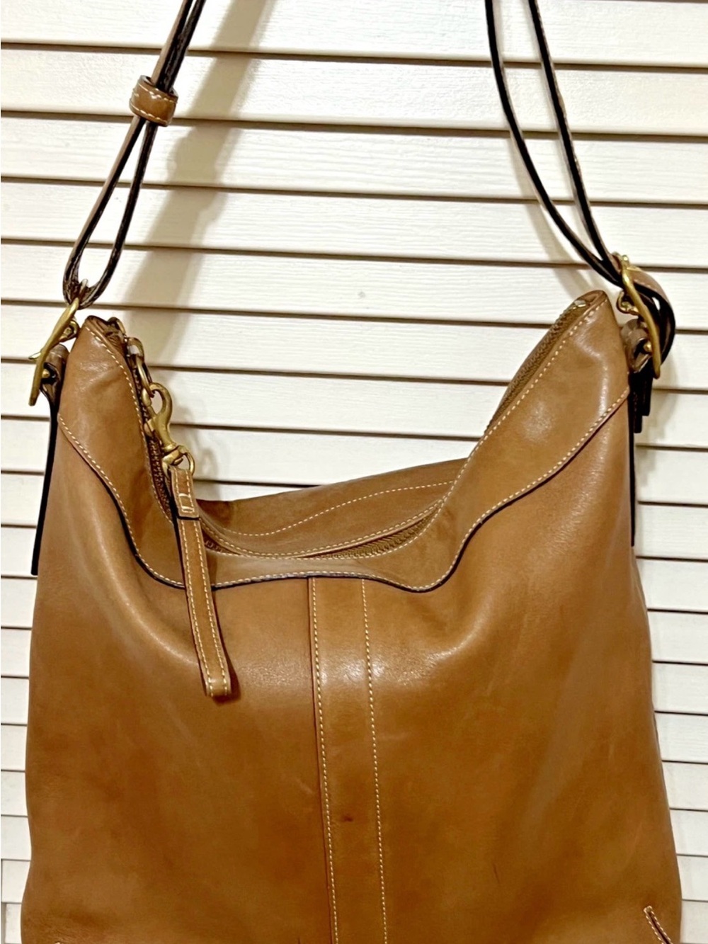 Vintage COACH Brown Tan Leather Legacy Shoulder Crossbody Bag Purse F3S 9325